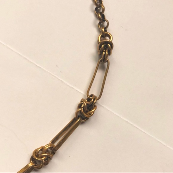 Large stone pendant brown w/ gold tone chain - Picture 5 of 9